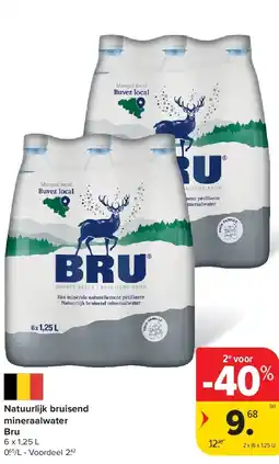 Carrefour Natuurlijk bruisend mineraalwater Bru aanbieding