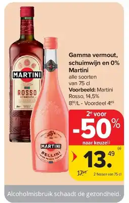 Carrefour Gamma vermout, schuimwijn en 0% Martini aanbieding