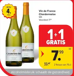 Carrefour Vin de France Chardonnaise aanbieding