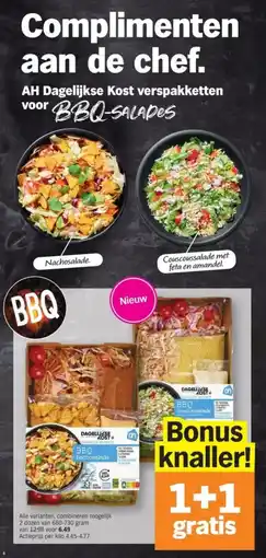 Albert Heijn AH Dagelijkse Kost verspakketten voor BBQ salades aanbieding