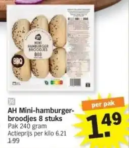 Albert Heijn AH Mini hamburgerbroodjes aanbieding