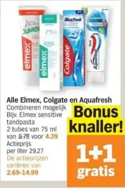 Albert Heijn Alle Elmex, Colgate en Aquafresh aanbieding