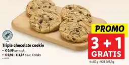 Lidl Triple chocolate cookie aanbieding