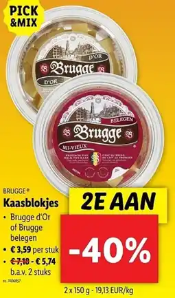 Lidl Brugge Kaasblokjes aanbieding