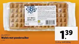 Lidl Bel appétit wafels met poedersuiker aanbieding