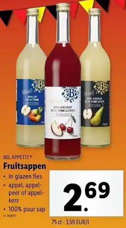 Lidl Bel appétit fruitsappen aanbieding