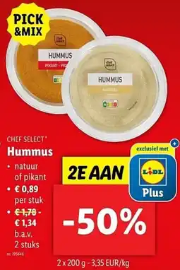 Lidl Chef select hummus aanbieding