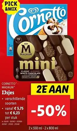 Lidl Cornetto magnum ijsjes aanbieding