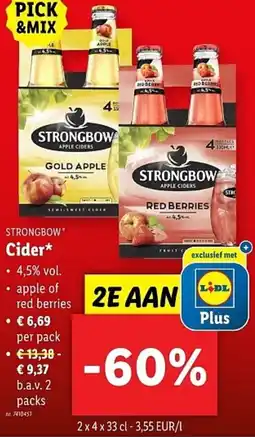 Lidl Strongbow cider aanbieding