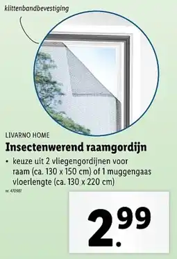 Lidl Livarno home insectenwerend raamgordijn aanbieding