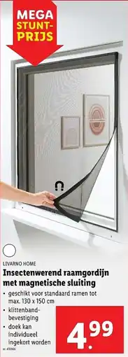Lidl Livarno home insectenwerend raamgordijn met magnetische sluiting aanbieding