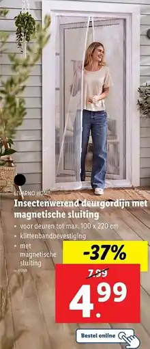 Lidl Livarno home insectenwerend deurgordijn met magnetische sluiting aanbieding