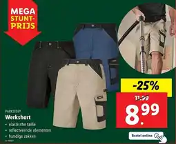 Lidl Parkside Werkshort aanbieding
