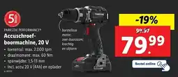 Lidl Parkside performance accuschroefboormachine 20 V aanbieding