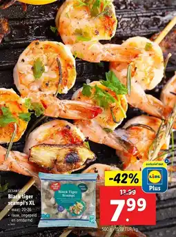 Lidl Ocean Sea Black tiger scampi's XL aanbieding