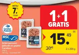 Carrefour Market Grijze garnalen gekookt en gepeld Carrefour aanbieding