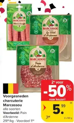 Carrefour Market Marcassou Voorgesneden charcuterie aanbieding