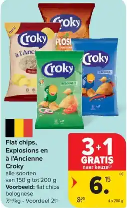 Carrefour Market Croky Flat chips, Explosions en à l'Ancienne aanbieding