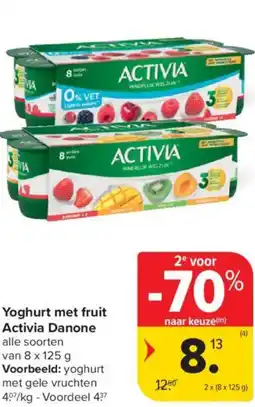 Carrefour Market Activia Danone Yoghurt met fruit aanbieding