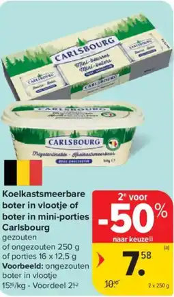Carrefour Market Carlsbourg Koelkastsmeerbare boter in vlootje of boter in mini-porties aanbieding