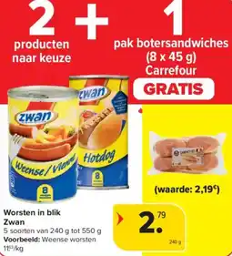 Carrefour Market Zwan Worsten in blik aanbieding