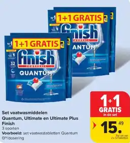 Carrefour Market Finish set vaatwasmiddelen quantum, ultimate en ultimate plus aanbieding