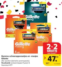 Carrefour Market Gillette Gamma scheerapparaatjes en -mesjes aanbieding