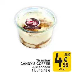 Cora Candy's coffee tiramisu aanbieding
