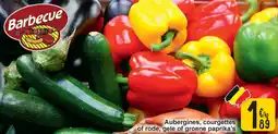 Cora Aubergines, courgettes of rode, gele of groene paprika's aanbieding