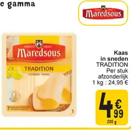 Cora Maredsous kaas in sneden tradition aanbieding