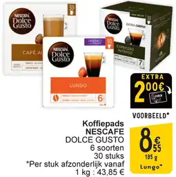 Cora Nescafé dolce gusto koffiepads aanbieding