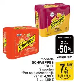 Cora Schweppes fruit limonade aanbieding