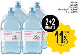 Cora Evian water aanbieding