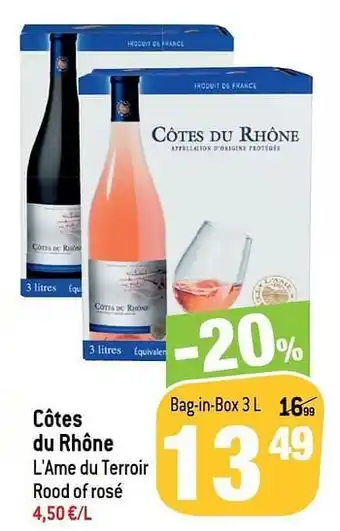 Côtes du rhône l`ame du terroir rood of rosé