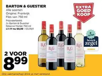 Jumbo Barton + guestier réserve merlot aanbieding