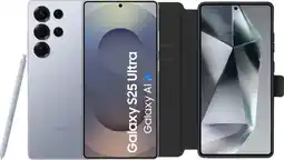 Coolblue Samsung Galaxy S25 Ultra 1TB Zilver 5G + BlueBuilt Book Case Zwart aanbieding