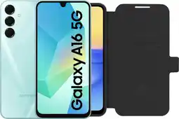 Coolblue Samsung Galaxy A16 128GB Groen 5G + BlueBuilt Book Case Zwart aanbieding