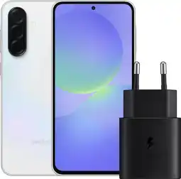Coolblue Samsung Galaxy A36 256GB Wit 5G + Samsung Oplader 25 Watt Zwart aanbieding