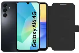 Coolblue Samsung Galaxy A16 128GB Zwart 4G + BlueBuilt Book Case Zwart aanbieding