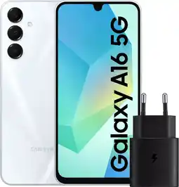 Coolblue Samsung Galaxy A16 128GB Wit 5G + Samsung Oplader 25W Zwart aanbieding