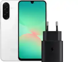 Coolblue Samsung Galaxy A26 128GB Wit 5G + Samsung Oplader 25 Watt Zwart aanbieding