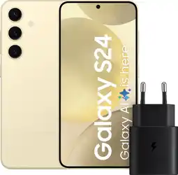 Coolblue Samsung Galaxy S24 128GB Geel 5G + Samsung Snellader 25 Watt aanbieding