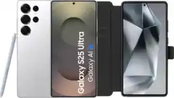 Coolblue Samsung Galaxy S25 Ultra 256GB Wit 5G + BlueBuilt Book Case Zwart aanbieding