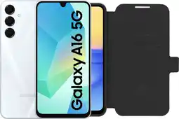Coolblue Samsung Galaxy A16 128GB Wit 5G + BlueBuilt Book Case Zwart aanbieding