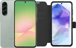 Coolblue Samsung Galaxy A56 128GB Groen 5G + BlueBuilt Book Case Zwart aanbieding
