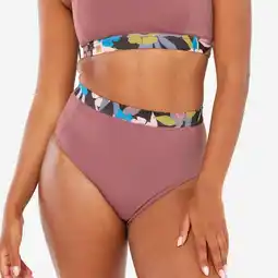 Decathlon Bikinibroekje voor surfen dames hoge taille Rosa paars aanbieding