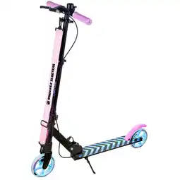 Decathlon Scooter met schokdemper, rem en bel 145mm Pastelle Zwart/Roze aanbieding