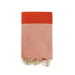 Decathlon Traditionele wafelstructuur hammamhanddoek Oranje 200x200 - Mikanda Oranje XL aanbieding