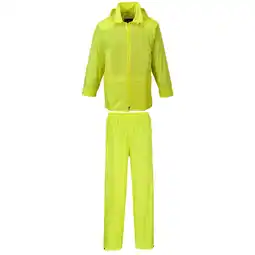 Decathlon Heren Essentials Tweedelig Regenpak (Geel) aanbieding