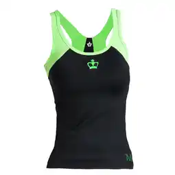 Decathlon Zwarte Kraai Vrouwen Padel Top MM Zwart-Groen aanbieding